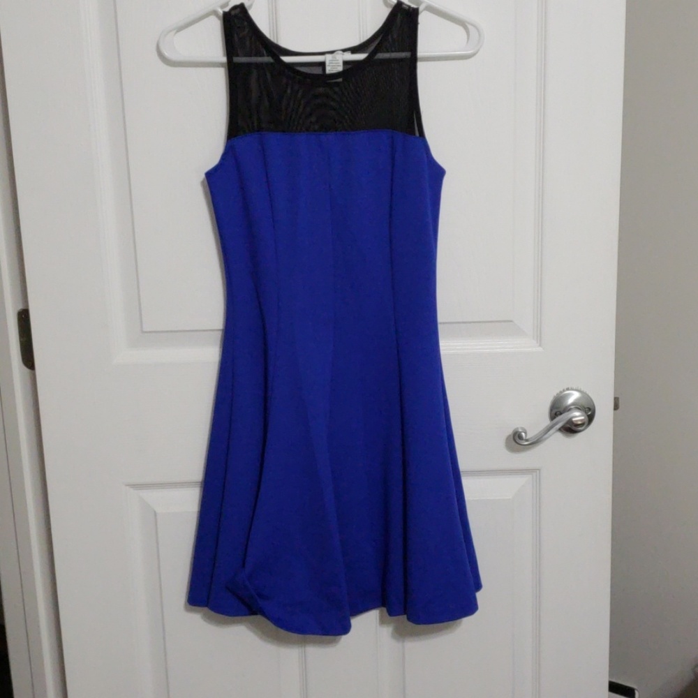 Blue dress with netting